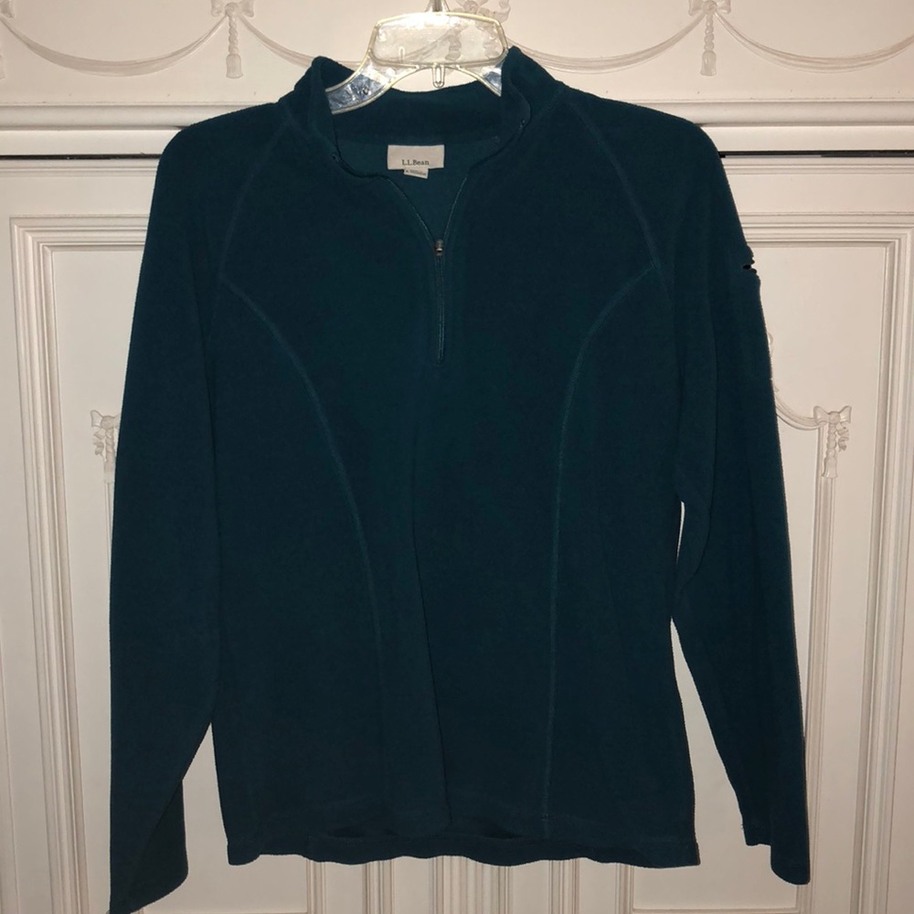 L.L. Bean turquoise/blue quarter zip jacket